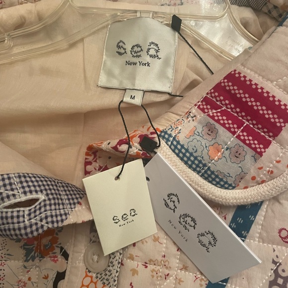 NWT Sea NY Linden patchwork floral-print coat - Picture 6 of 9